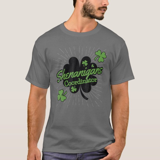 Shenanigans Coordinator Funny St Patrick's Day Tea T-Shirt (Front)