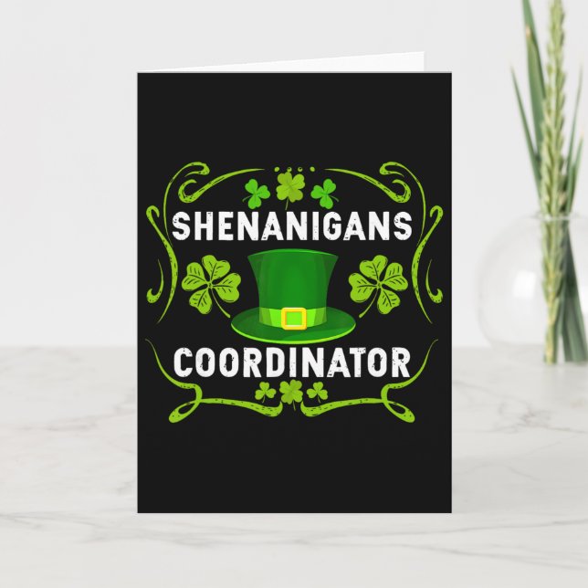 Shenanigans Coordinator Funny Teacher St Patrick's Card (Front)