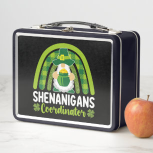 Shenanigans Coordinator Gnomes St Patrick's Day Metal Lunch Box