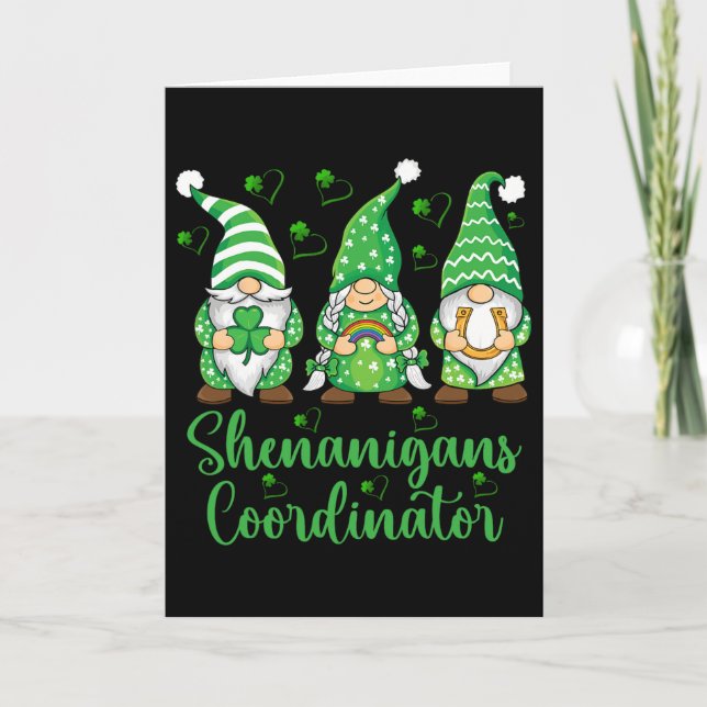Shenanigans Coordinator Irish Gnomes - St Patricks Card (Front)