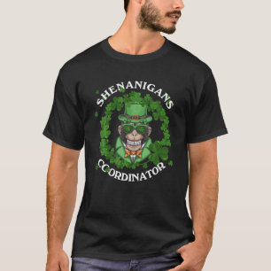 Shenanigans Coordinator Leprechaun Monkey St. Patr T-Shirt