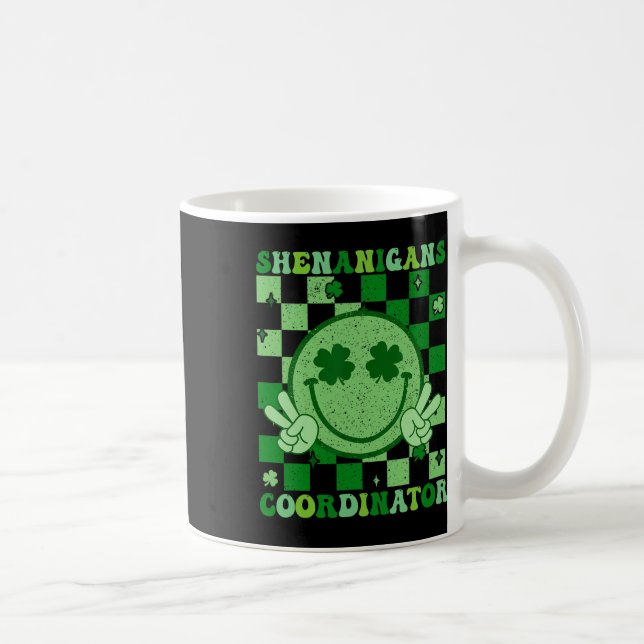 Shenanigans Coordinator Retro Groovy Smile St Patr Coffee Mug (Right)