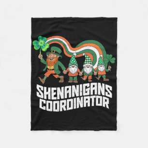 Shenanigans Coordinator St Patrick’s Day Gnome  Fleece Blanket