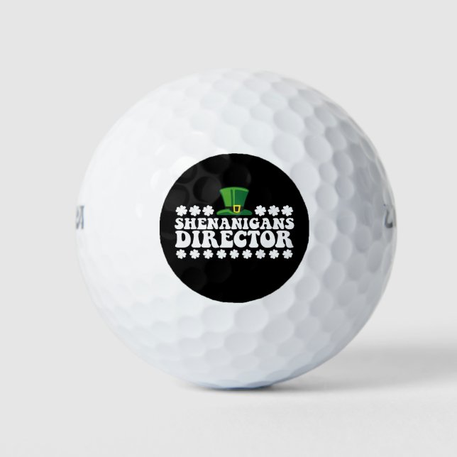 Shenanigans Director Groovy St Patrick's Day Irish Golf Balls (Front)