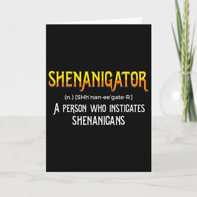 Shenanigans Funny Trouble Maker Saint Patricks  Card (Front)
