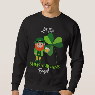 Shenanigans Leprechaun Shamrock St Patrick’s Day Sweatshirt