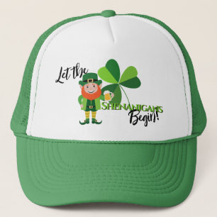 Shenanigans Leprechaun Shamrock St Patrick’s Day Trucker Hat
