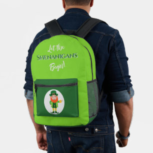 Shenanigans Leprechaun St Patrick’s Day Printed Backpack