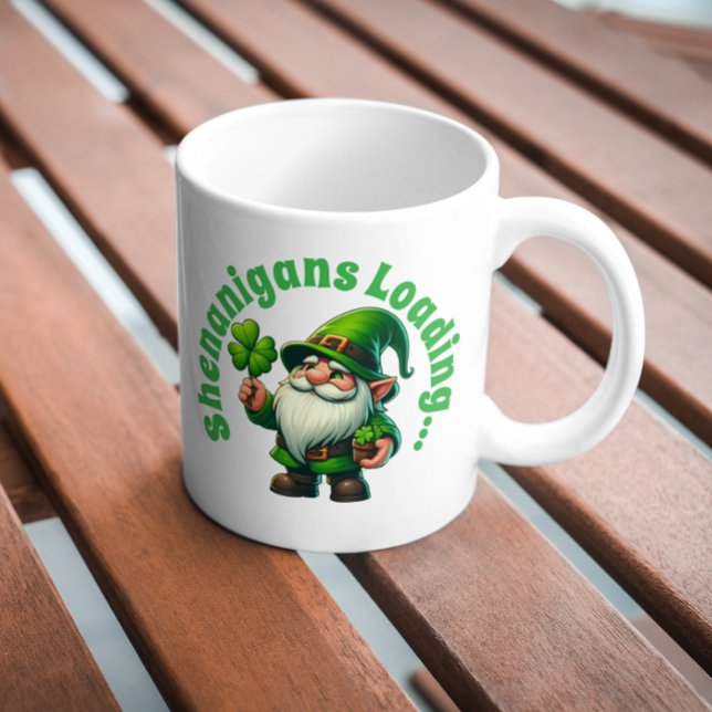 Shenanigans Loading Funny St. Patrick's Gnome Coffee Mug (Creator Uploaded)