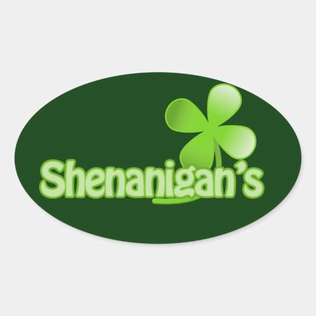 Shenanigans Oval Sticker (Front)