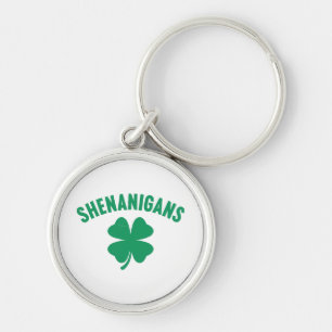 Shenanigans Shamrock St. Patrick's Day Retro  Key Ring