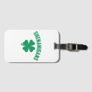 Shenanigans Shamrock St. Patrick's Day Retro Luggage Tag