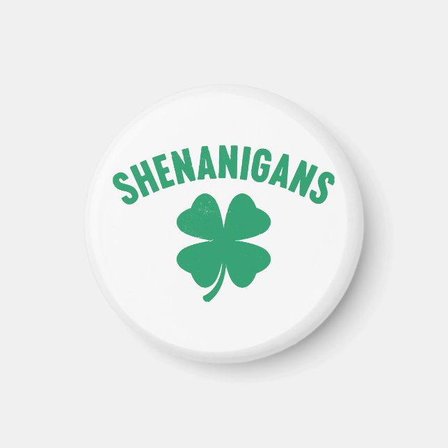 Shenanigans Shamrock St. Patrick's Day Retro  Magnet (Front)
