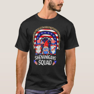 Shenanigans Squad 4th Of July Gnomes Rainbow Us In T-Shirt