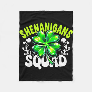 Shenanigans squad cute gnome irish shamrock st fleece blanket