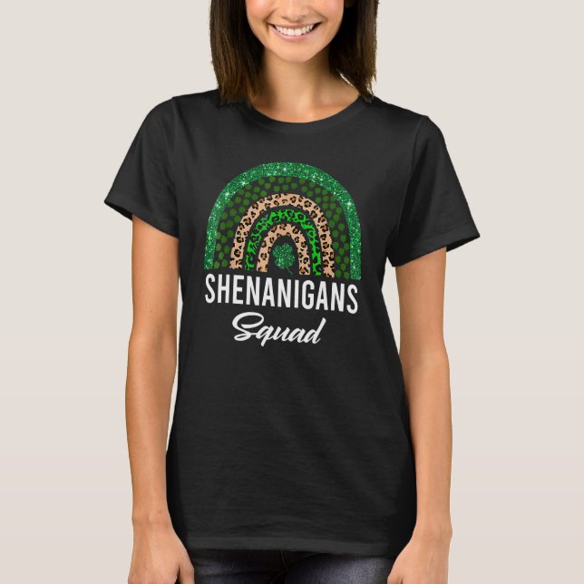 Shenanigans Squad Funny St Patricks Day Costume Ra T-Shirt (Front)