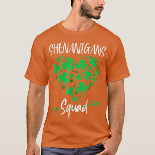Shenanigans Squad Funny St Patricks Day Shamrock H T-Shirt