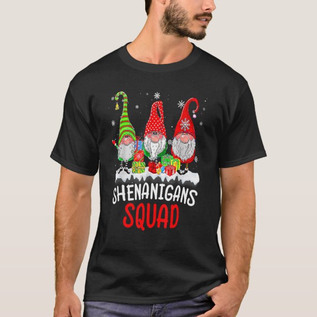 Shenanigans Squad Gnomes Christmas Pyjamas Family  T-Shirt (Front)