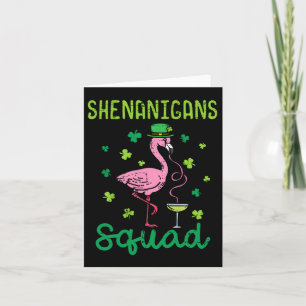 Shenanigans Squad Irish Flamingo St Patricks Day B Card