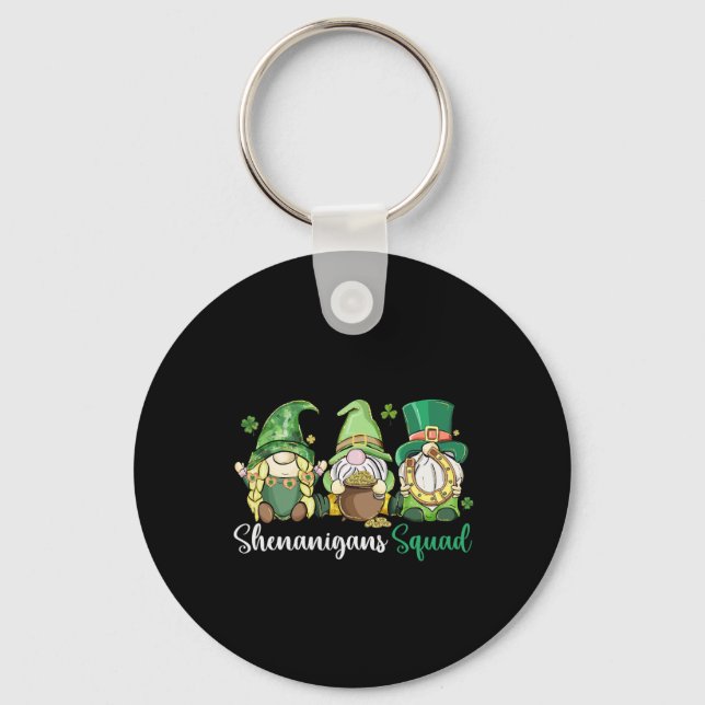 Shenanigans Squad Irish Gnomes Clover - St Patrick Key Ring (Front)