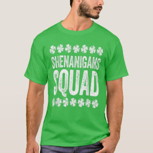 Shenanigans Squad Lucky Irish Green Clover T-Shirt