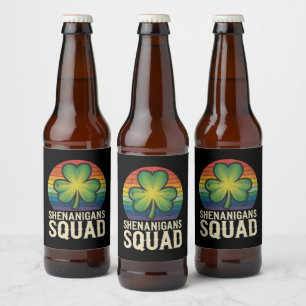 Shenanigans Squad Matching St Patricks Day Group Beer Bottle Label