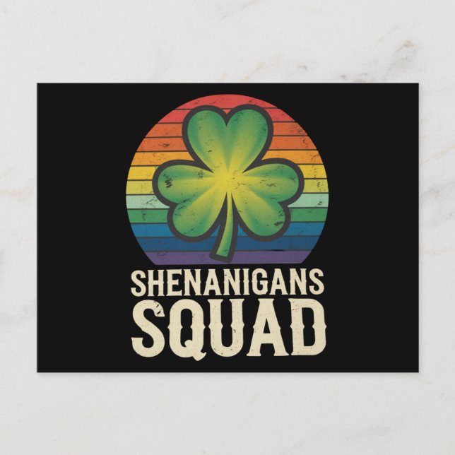 Shenanigans Squad Matching St Patricks Day Group  Postcard (Front)