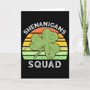 Shenanigans Squad Matching Vintage St Patricks Day Card