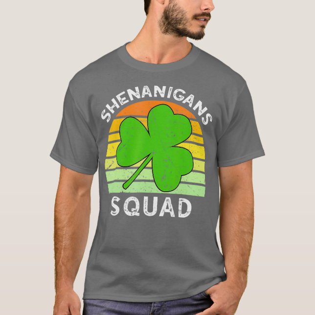 Shenanigans Squad Matching Vintage St Patricks T-Shirt (Front)