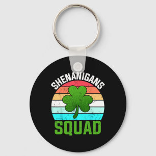 Shenanigans Squad Shamrocks Funny St Patricks Day  Key Ring