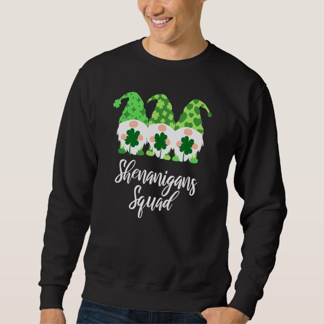 Shenanigans Squad St Patricks Day Gnomes Green Pro Sweatshirt (Front)