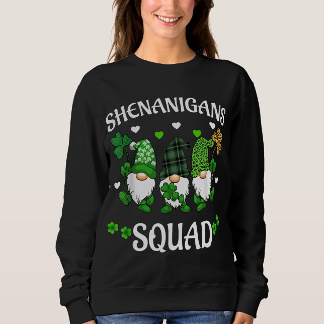 Shenanigans Squad St Patricks Day Gnomes Green Pro Sweatshirt (Front)