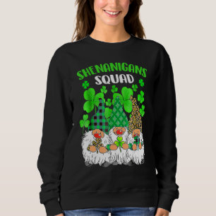 Shenanigans Squad St Patricks Day Gnomes Green Pro Sweatshirt