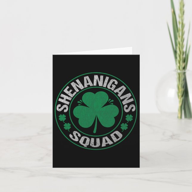 Shenanigans Squad St Patricks Day Matching Family  Card (Front)