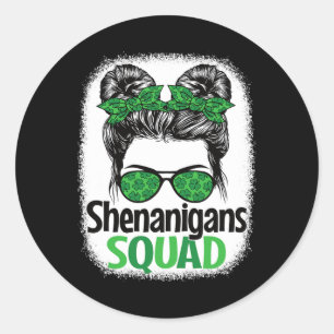 Shenanigans Squad St. Patrick's Day Outfit Women G Classic Round Sticker