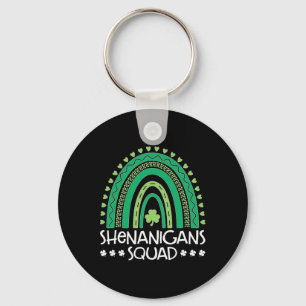 Shenanigans Squad St Patrick's Day Rainbow Shamroc Key Ring