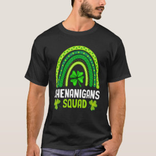Shenanigans Squad St Patrick's Day Rainbow Shamroc T-Shirt