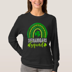 Shenanigans Squad St Patrick's Day Rainbow Shamroc T-Shirt