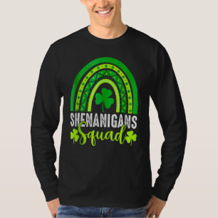 Shenanigans Squad St Patrick's Day Rainbow Shamroc T-Shirt