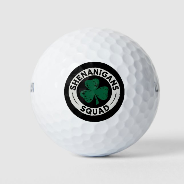 Shenanigans Squad St Patrick's Day Shamrock Golf Balls (Front)