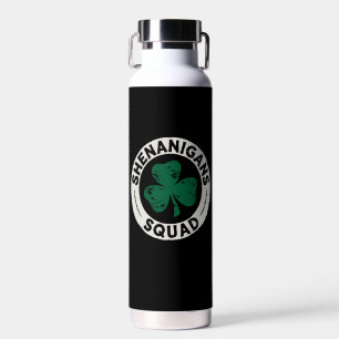 Shenanigans Squad St Patrick's Day Shamrock Water Bottle