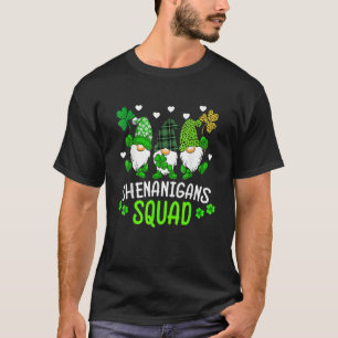 Shenanigans Squad St Patricks Day Three Gnomes Gre T-Shirt