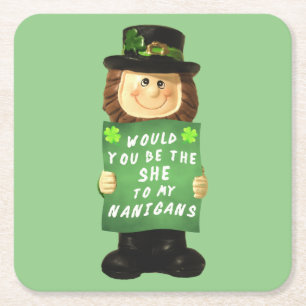 Shenanigans Square Paper Coaster