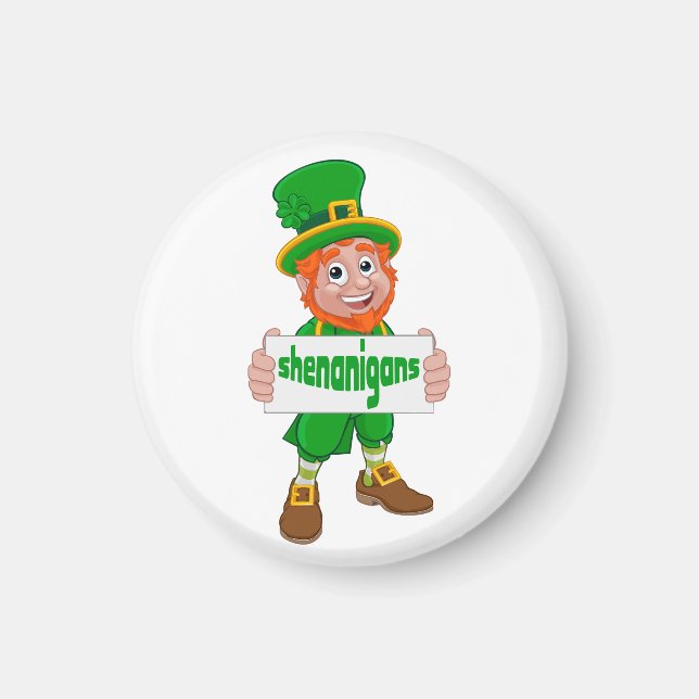 Shenanigans St. Patrick's Day Leprechaun St Pattys Magnet (Front)