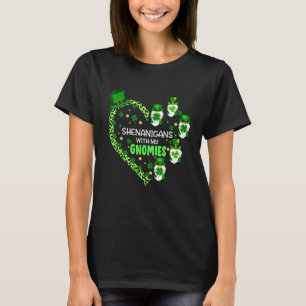 Shenanigans With Gnomies St Patrick Day Green Leop T-Shirt