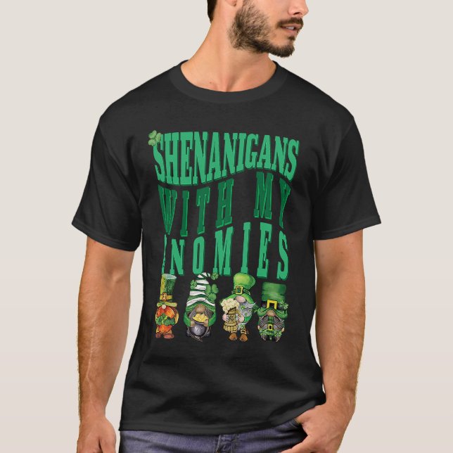 Shenanigans With My Gnomes St Patrick's Day St Pad T-Shirt (Front)