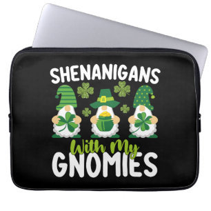 Shenanigans With My Gnomies Gnome St Patrick's Day Laptop Sleeve