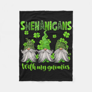 Shenanigans With My Gnomies St. Patrick's Day Gnom Fleece Blanket