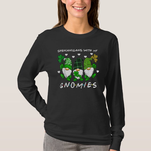 Shenanigans With My Gnomies St Patrick's Day Gnome T-Shirt (Front)