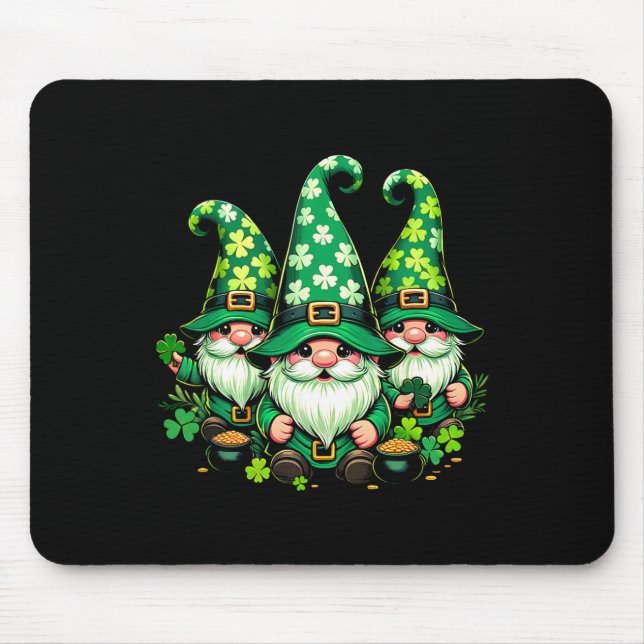 Shenanigans With My Gnomies St Patricks Day Gnomes Mouse Pad (Front)